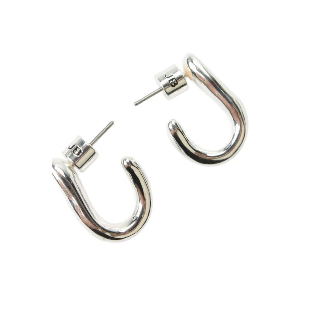 Jenny Bird Womens Silver Tone Organic J Hoop Earrings